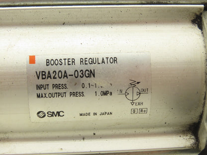SMC VBA20A-03GN Pneumatic Booster Pressure Regulator 0-145psi Rc 3/8"