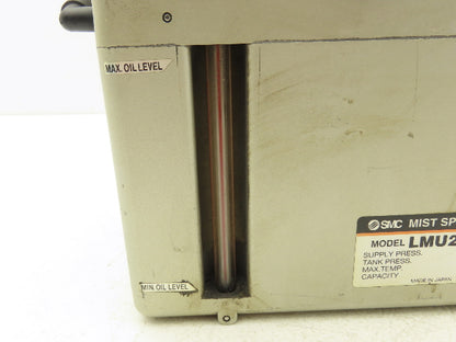 SMC LMU200-10 Oil Lubrication Mist Spray Unit 3L Tank 110V