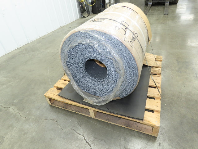 26"W x 200' Rough Top PVC Conveyor Belt Solid Woven Black 200' Length 1/8"Thick