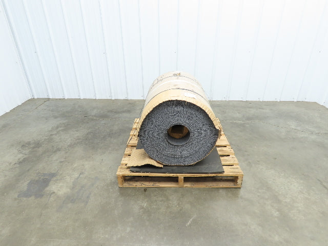 26"W x 200' Rough Top PVC Conveyor Belt Solid Woven Black 200' Length 1/8"Thick