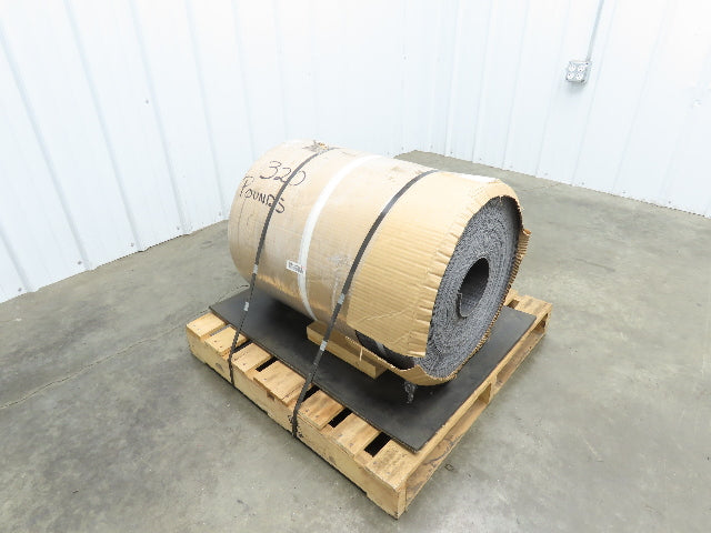 26"W x 200' Rough Top PVC Conveyor Belt Solid Woven Black 200' Length 1/8"Thick