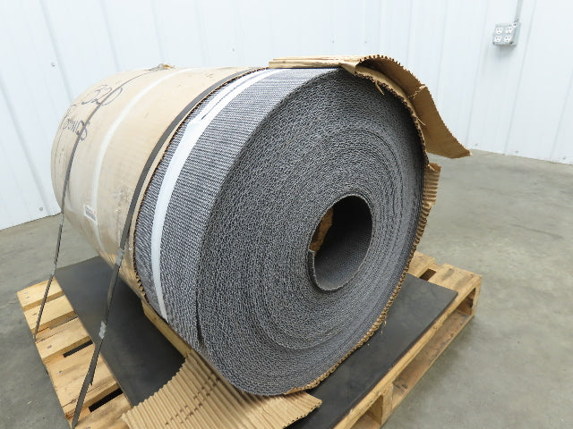 26"W x 200' Rough Top PVC Conveyor Belt Solid Woven Black 200' Length 1/8"Thick