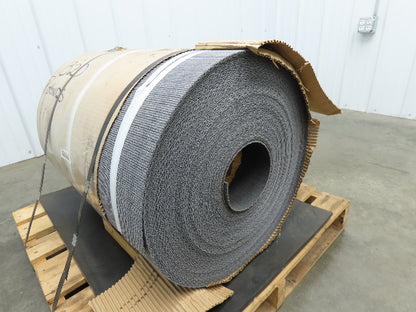 26"W x 200' Rough Top PVC Conveyor Belt Solid Woven Black 200' Length 1/8"Thick