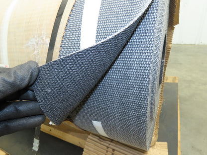 26"W x 200' Rough Top PVC Conveyor Belt Solid Woven Black 200' Length 1/8"Thick