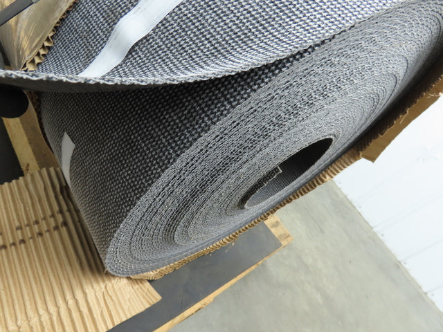26"W x 200' Rough Top PVC Conveyor Belt Solid Woven Black 200' Length 1/8"Thick