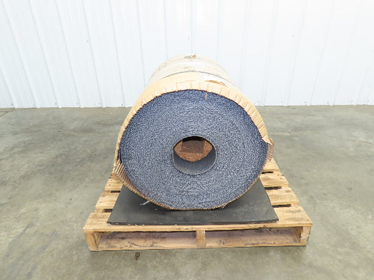 26"W x 200' Rough Top PVC Conveyor Belt Solid Woven Black 200' Length 1/8"Thick