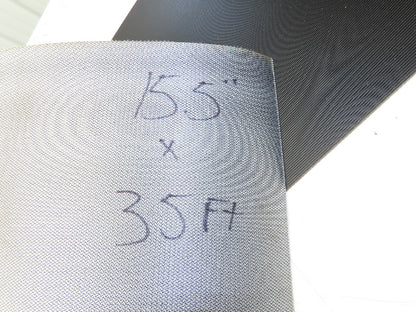 15.5"W x 35' Grooved Rubber Conveyor Belt 2-Ply Black Ribbed 35' Length