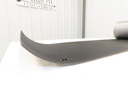 15.5"W x 35' Grooved Rubber Conveyor Belt 2-Ply Black Ribbed 35' Length