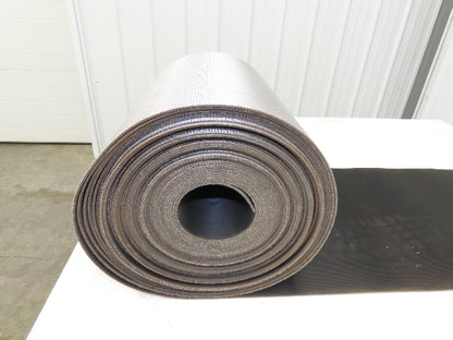 15.5"W x 75' Grooved Rubber Conveyor Belt 2-Ply Black Ribbed 75' Length