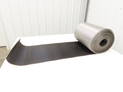 15.5"W x 75' Grooved Rubber Conveyor Belt 2-Ply Black Ribbed 75' Length