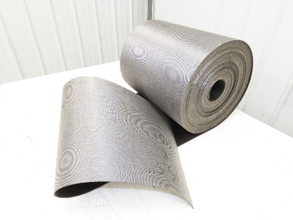15.5"W x 110' Grooved Rubber Conveyor Belt 2-Ply Black Ribbed 110' Length