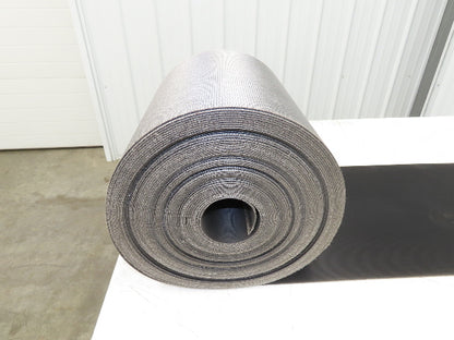 15.5"W x 110' Grooved Rubber Conveyor Belt 2-Ply Black Ribbed 110' Length
