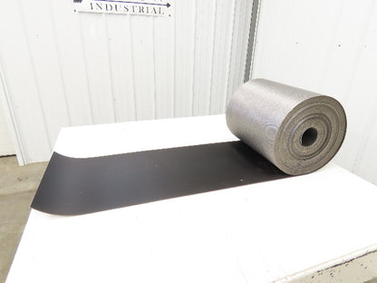 15.5"W x 110' Grooved Rubber Conveyor Belt 2-Ply Black Ribbed 110' Length