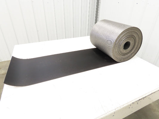 15.5"W x 110' Grooved Rubber Conveyor Belt 2-Ply Black Ribbed 110' Length