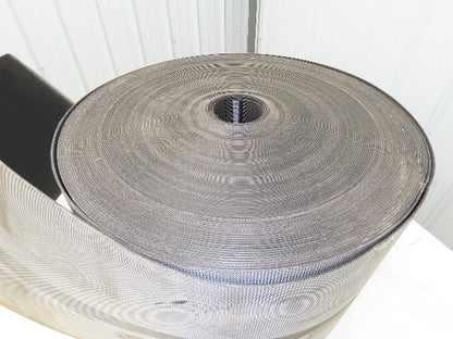 15.5"W x 290' Grooved Rubber Conveyor Belt 2-Ply Black Ribbed 290' Length