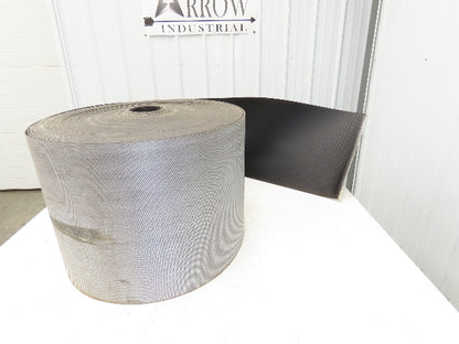 15.5"W x 290' Grooved Rubber Conveyor Belt 2-Ply Black Ribbed 290' Length