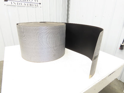 15.5"W x 290' Grooved Rubber Conveyor Belt 2-Ply Black Ribbed 290' Length
