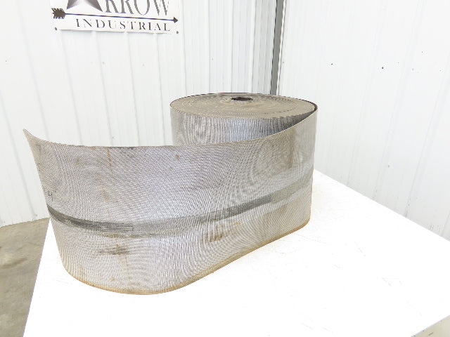 15.5"W x 290' Grooved Rubber Conveyor Belt 2-Ply Black Ribbed 290' Length