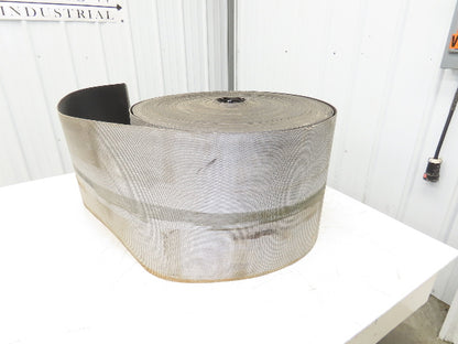 15.5"W x 290' Grooved Rubber Conveyor Belt 2-Ply Black Ribbed 290' Length