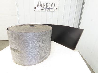 15.5"W x 290' Grooved Rubber Conveyor Belt 2-Ply Black Ribbed 290' Length