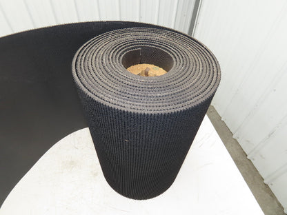 20"W x 35' Rough Grip Top Rubber Conveyor Belt 3-Ply Black 35' Length 9/32"Thick