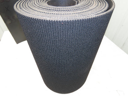 20"W x 35' Rough Grip Top Rubber Conveyor Belt 3-Ply Black 35' Length 9/32"Thick