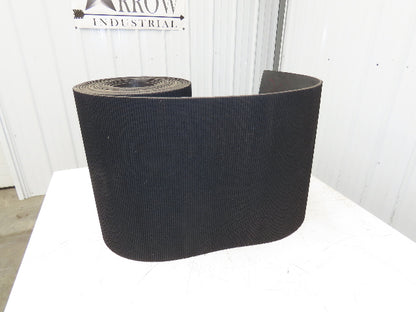 20"W x 35' Rough Grip Top Rubber Conveyor Belt 3-Ply Black 35' Length 9/32"Thick