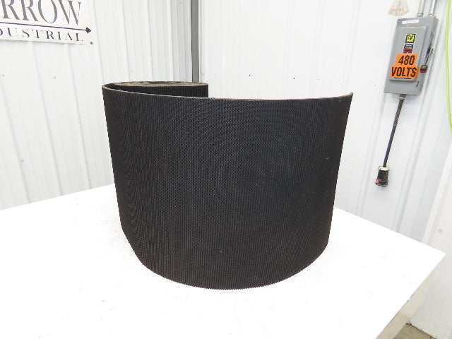 20"W x 35' Rough Grip Top Rubber Conveyor Belt 3-Ply Black 35' Length 9/32"Thick