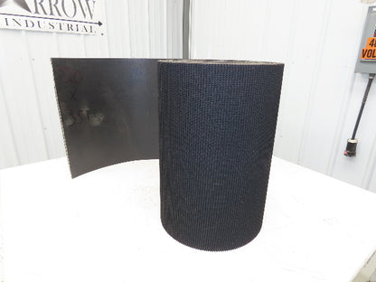 20"W x 35' Rough Grip Top Rubber Conveyor Belt 3-Ply Black 35' Length 9/32"Thick