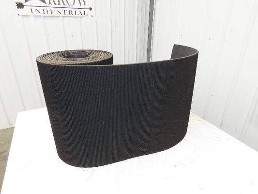 20"W x 35' Rough Grip Top Rubber Conveyor Belt 3-Ply Black 35' Length 9/32"Thick