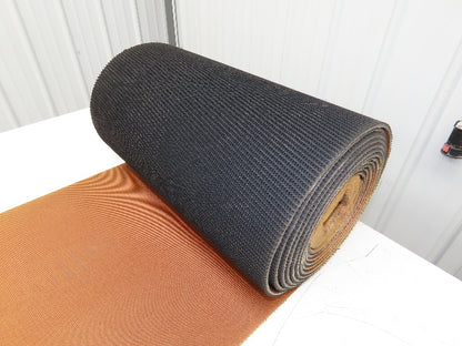 20"W x 25' Rough Grip Top Rubber Conveyor Belt 2-Ply Black 25' Length 1/4"Thick