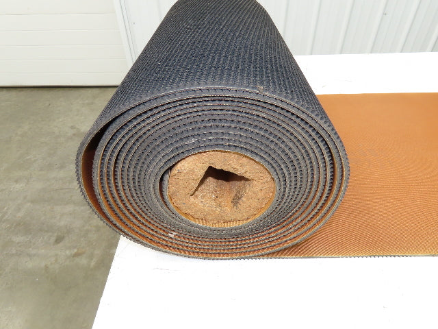20"W x 25' Rough Grip Top Rubber Conveyor Belt 2-Ply Black 25' Length 1/4"Thick