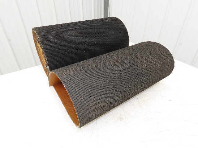 20"W x 25' Rough Grip Top Rubber Conveyor Belt 2-Ply Black 25' Length 1/4"Thick