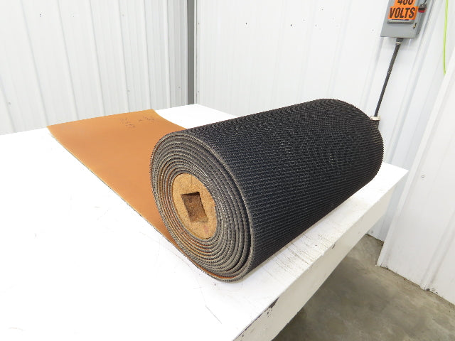 20"W x 25' Rough Grip Top Rubber Conveyor Belt 2-Ply Black 25' Length 1/4"Thick