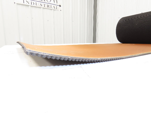 20"W x 25' Rough Grip Top Rubber Conveyor Belt 2-Ply Black 25' Length 1/4"Thick