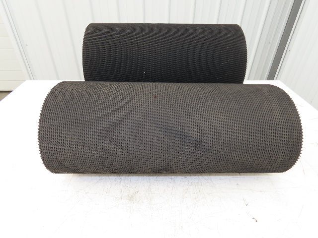20"W x 25' Rough Grip Top Rubber Conveyor Belt 2-Ply Black 25' Length 1/4"Thick