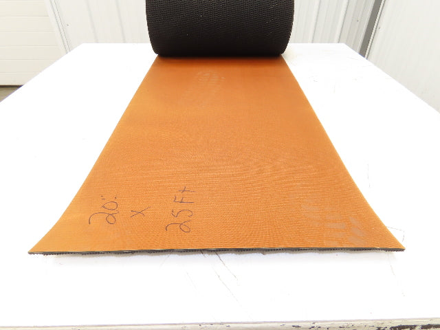 20"W x 25' Rough Grip Top Rubber Conveyor Belt 2-Ply Black 25' Length 1/4"Thick