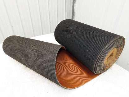 20"W x 25' Rough Grip Top Rubber Conveyor Belt 2-Ply Black 25' Length 1/4"Thick