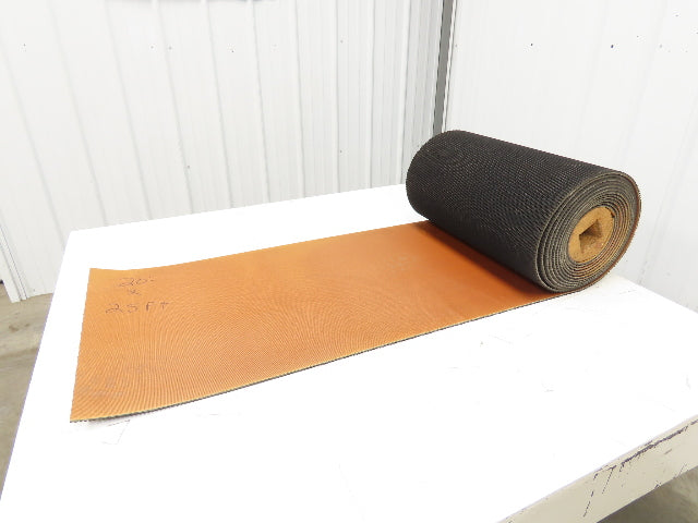 20"W x 25' Rough Grip Top Rubber Conveyor Belt 2-Ply Black 25' Length 1/4"Thick
