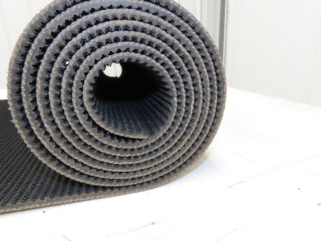 20"W x 10' Rough Grip Top Rubber Conveyor Belt 1-Ply Black 10' Length 9/32"Thick