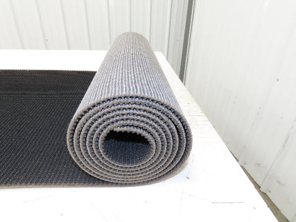 20"W x 10' Rough Grip Top Rubber Conveyor Belt 1-Ply Black 10' Length 9/32"Thick