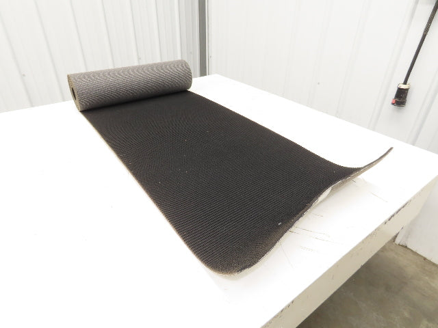 20"W x 10' Rough Grip Top Rubber Conveyor Belt 1-Ply Black 10' Length 9/32"Thick