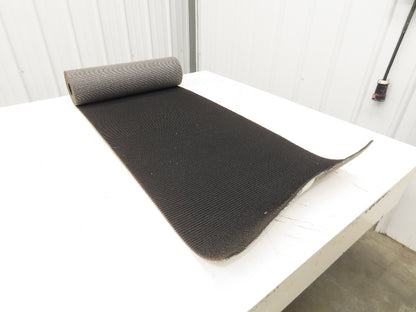 20"W x 10' Rough Grip Top Rubber Conveyor Belt 1-Ply Black 10' Length 9/32"Thick