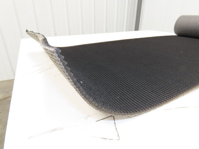20"W x 10' Rough Grip Top Rubber Conveyor Belt 1-Ply Black 10' Length 9/32"Thick