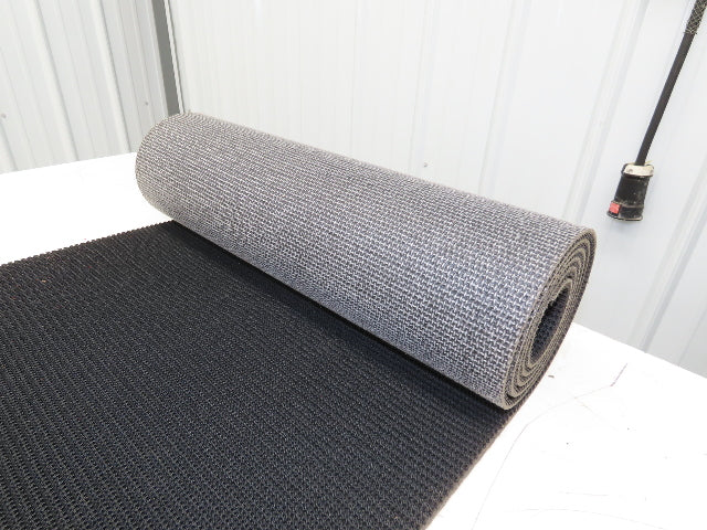 20"W x 9' Rough Grip Top Rubber Conveyor Belt 1-Ply Black 9' Length 9/32"Thick