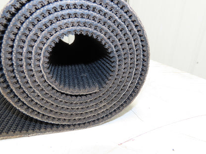 20"W x 9' Rough Grip Top Rubber Conveyor Belt 1-Ply Black 9' Length 9/32"Thick