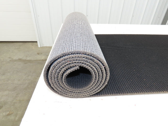 20"W x 9' Rough Grip Top Rubber Conveyor Belt 1-Ply Black 9' Length 9/32"Thick