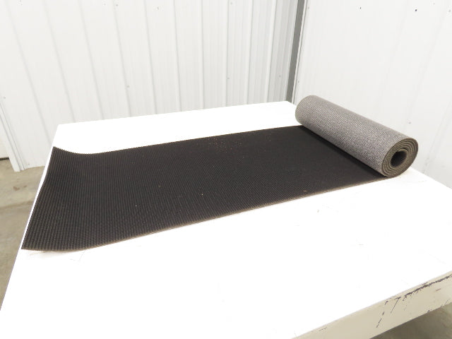 20"W x 9' Rough Grip Top Rubber Conveyor Belt 1-Ply Black 9' Length 9/32"Thick