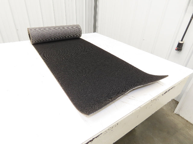 20"W x 9' Rough Grip Top Rubber Conveyor Belt 1-Ply Black 9' Length 9/32"Thick