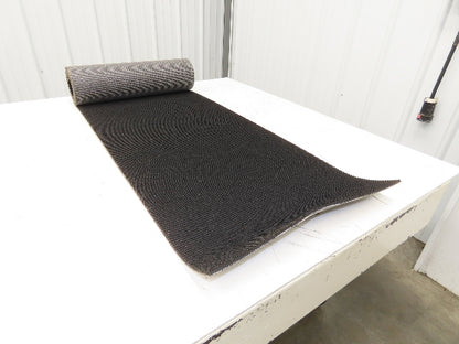 20"W x 9' Rough Grip Top Rubber Conveyor Belt 1-Ply Black 9' Length 9/32"Thick